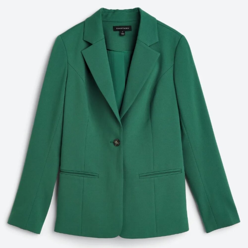 NWOT Women's Green Long Line Ponte Blazer Size Small 41 Hawthron